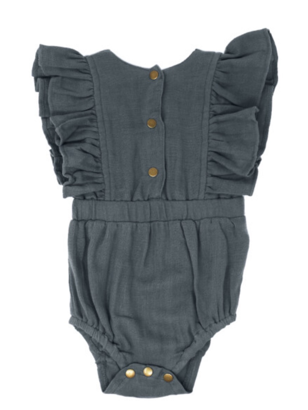 L'ovedbaby Organic Muslin Ruffle Bodysuit-Moonstone